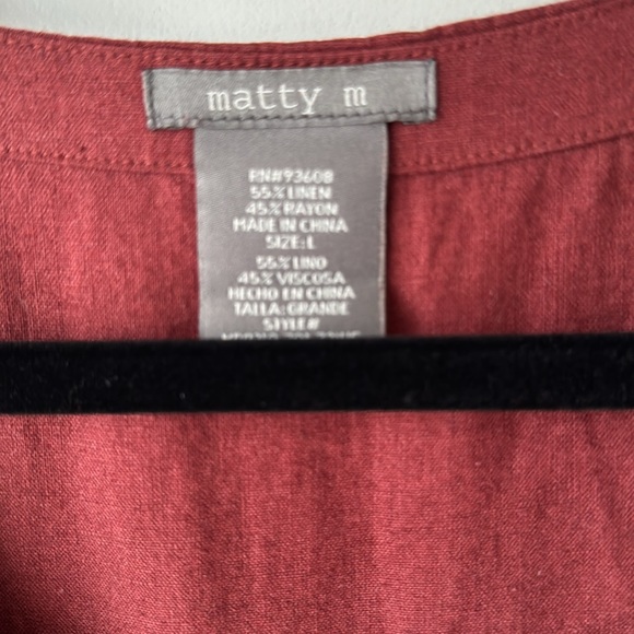 Matty M tiered linen dress, large - Picture 3 of 4